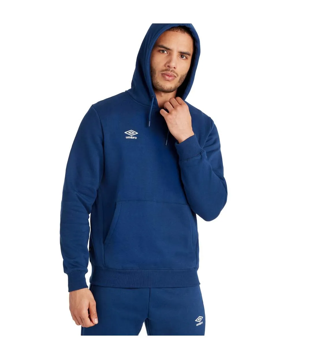 Mens club leisure hoodie navy/white Umbro