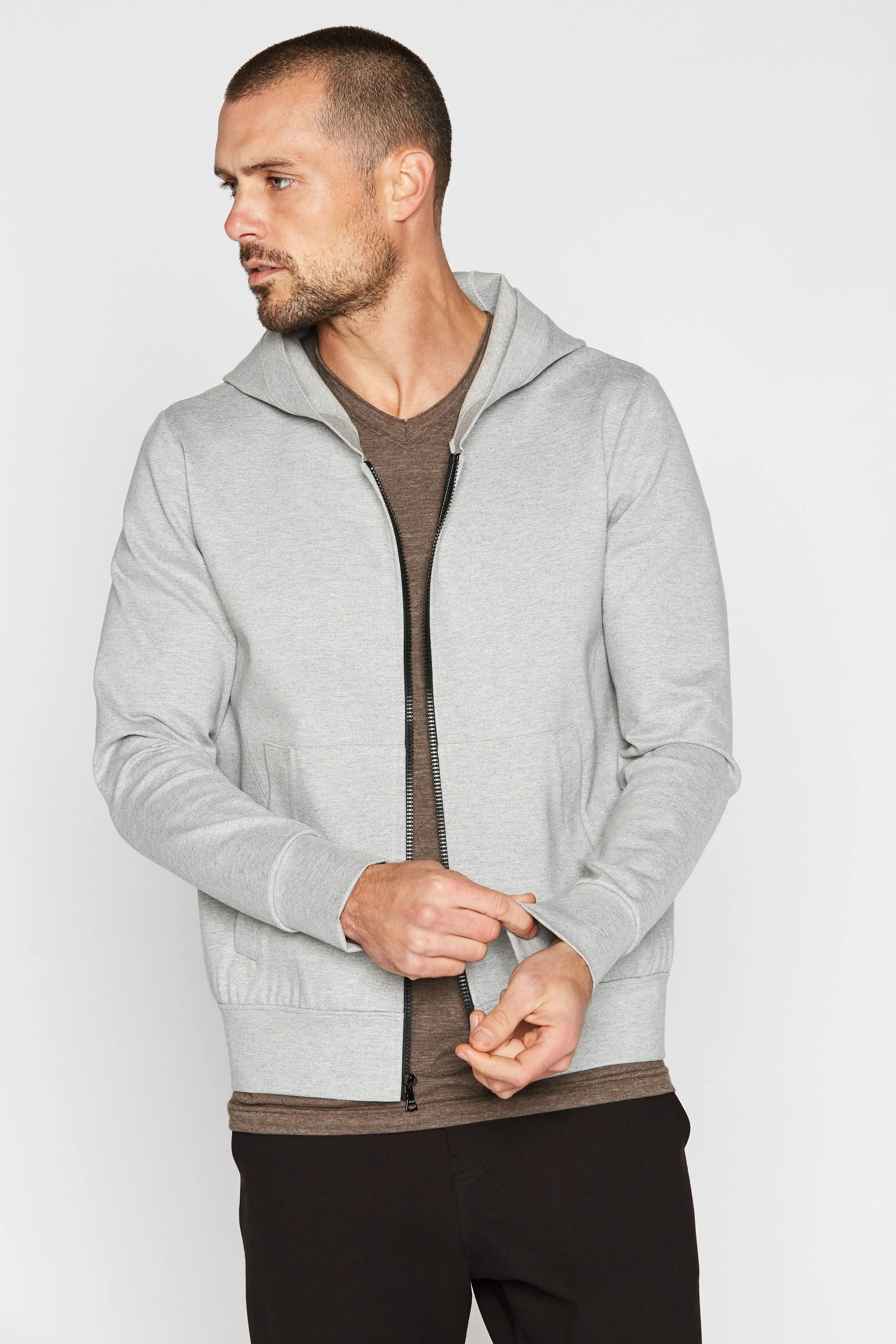 Men's Performance Ponte Zip Front Hoodie