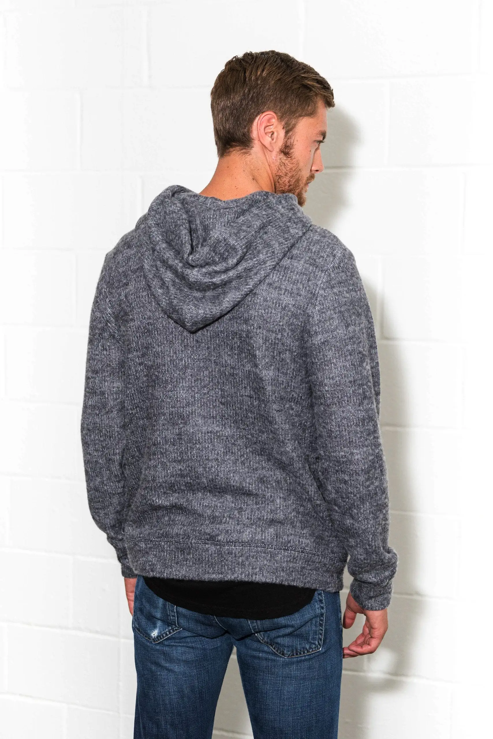 Men's Soft Knit Melange Pullover Hoodie