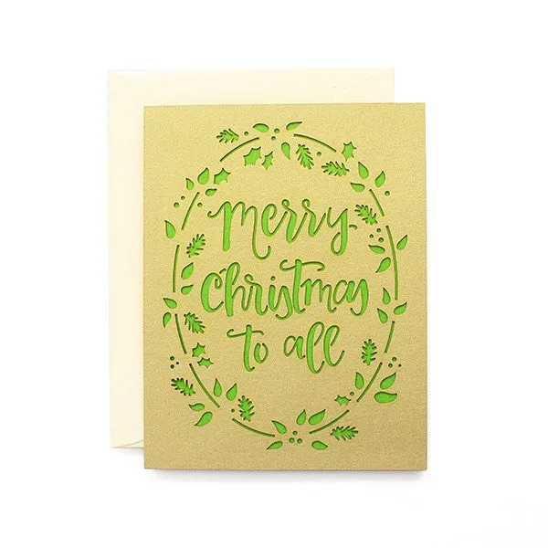 Merry Christmas Laser Cut Card