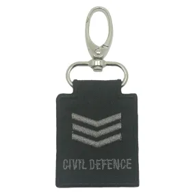 MINI SCDF RANK KEYCHAIN - BLACK FOLIAGE SERGEANT 3 (SGT(3))