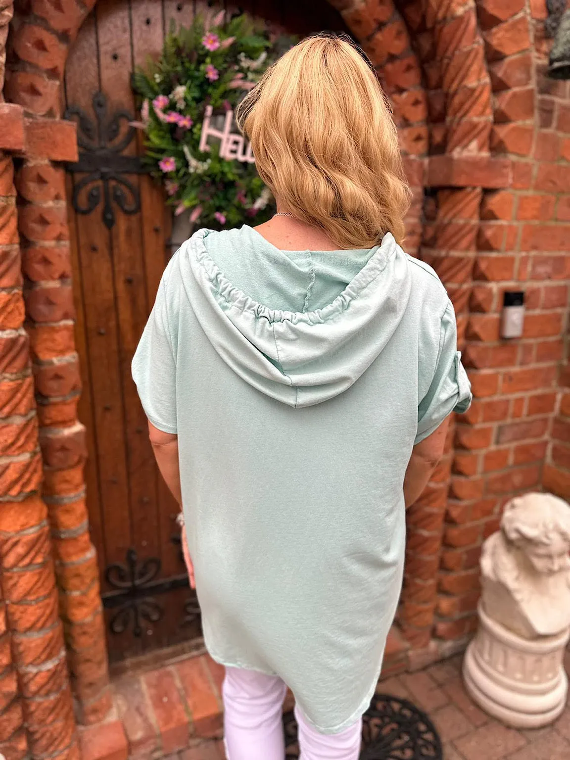 Mint Short Sleeve Hoodie Harriet