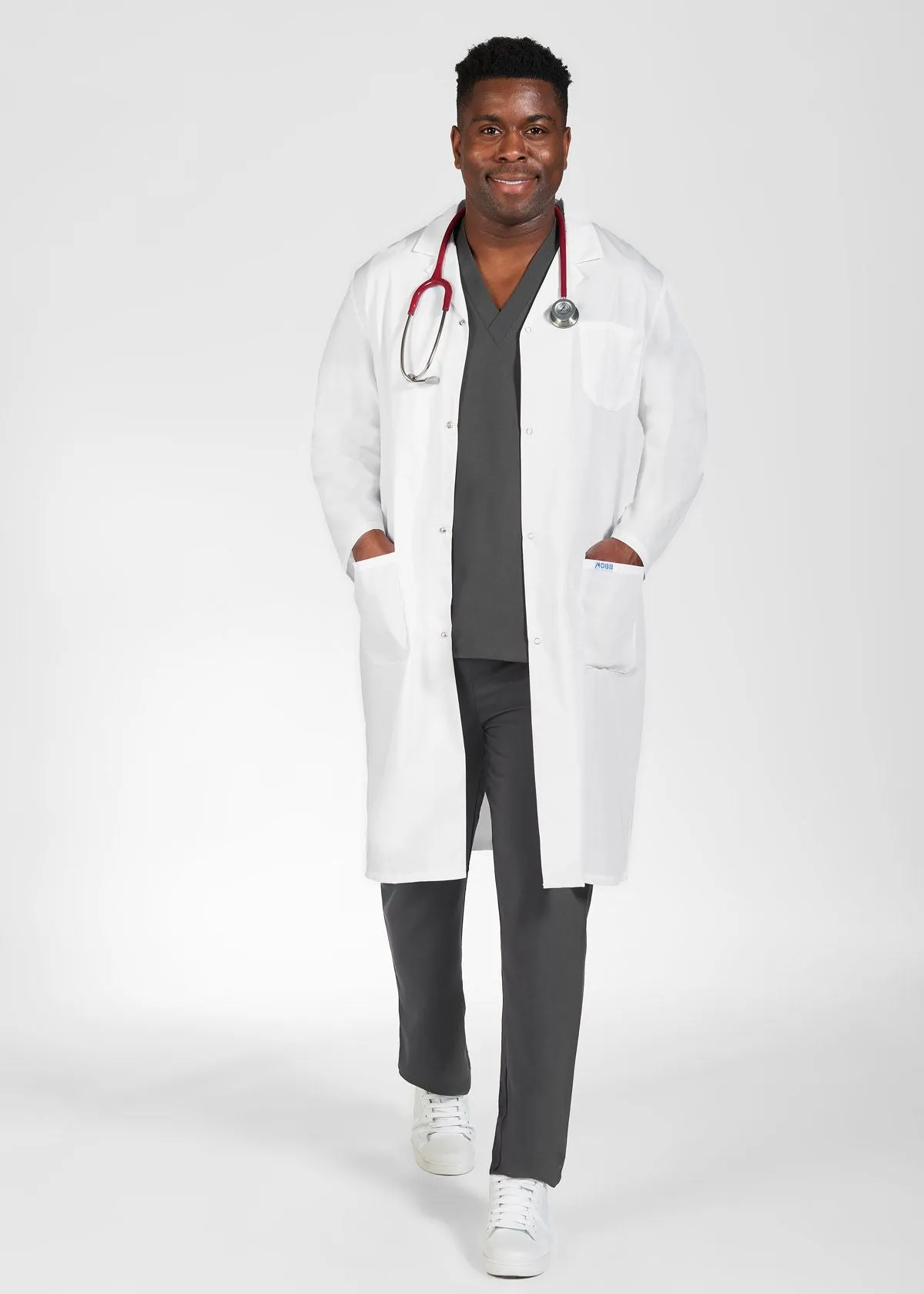 Mobb Full Length Unisex Snap Lab Coat