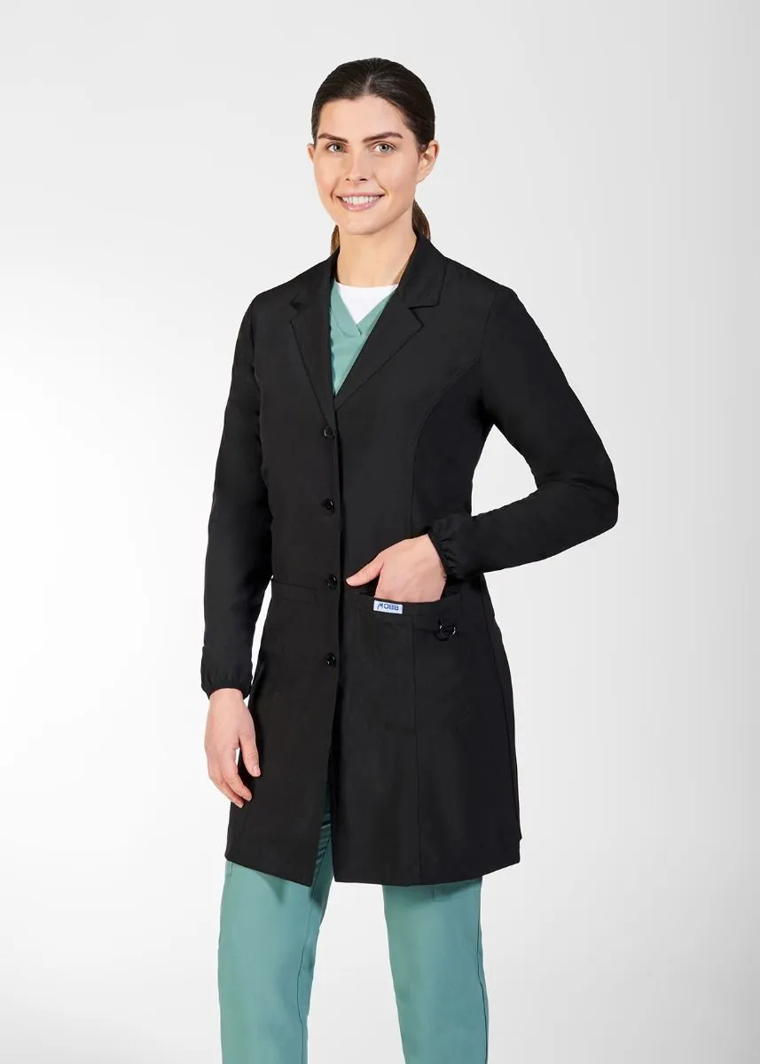 Mobb Ladies Fitted Lab Coat in Black