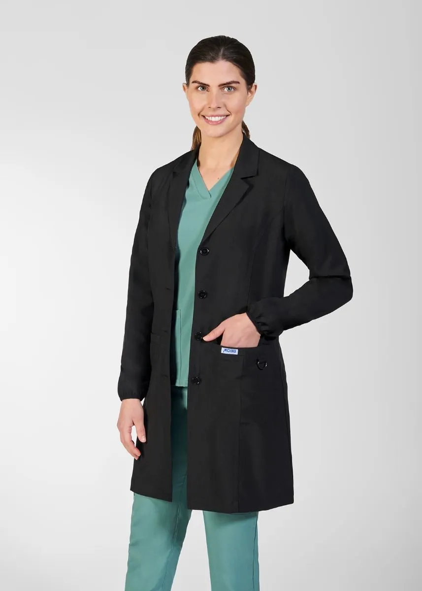 Mobb Ladies Fitted Lab Coat in Black