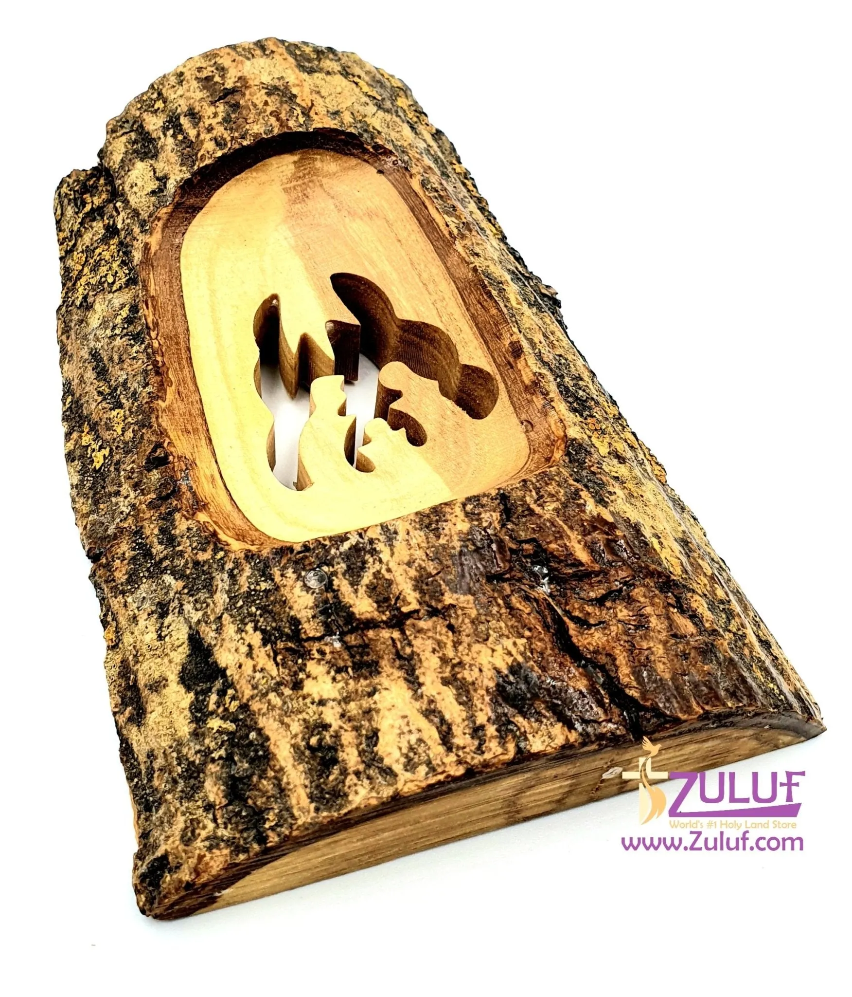 Olive Wood Natural Bark Décor Christmas Gift holy family Olive Wood Product with Zuluf Certificate