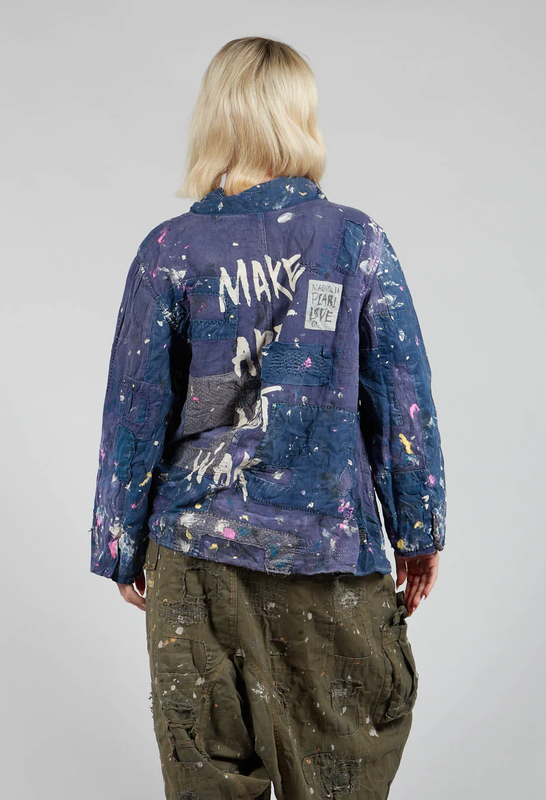 Paint Splatter Crop Tancy Coat in Workwear