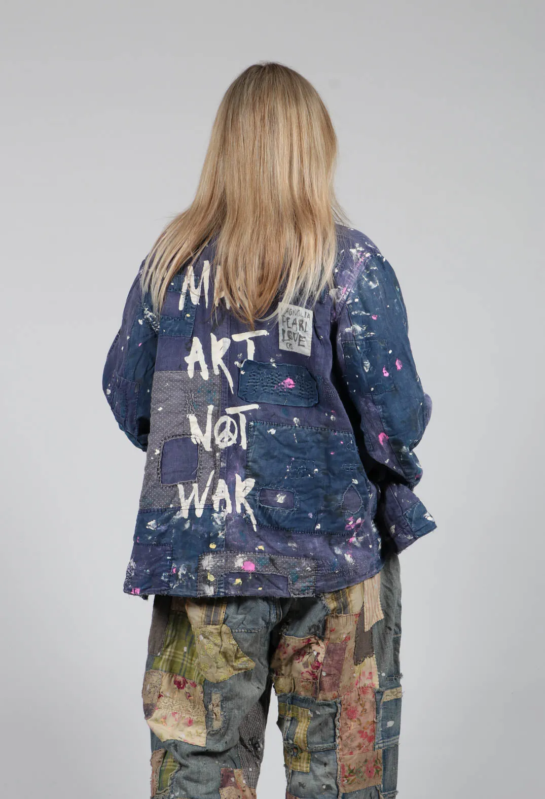 Paint Splatter Crop Tancy Coat in Workwear