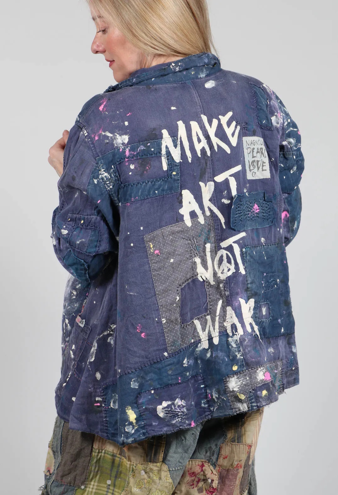 Paint Splatter Crop Tancy Coat in Workwear