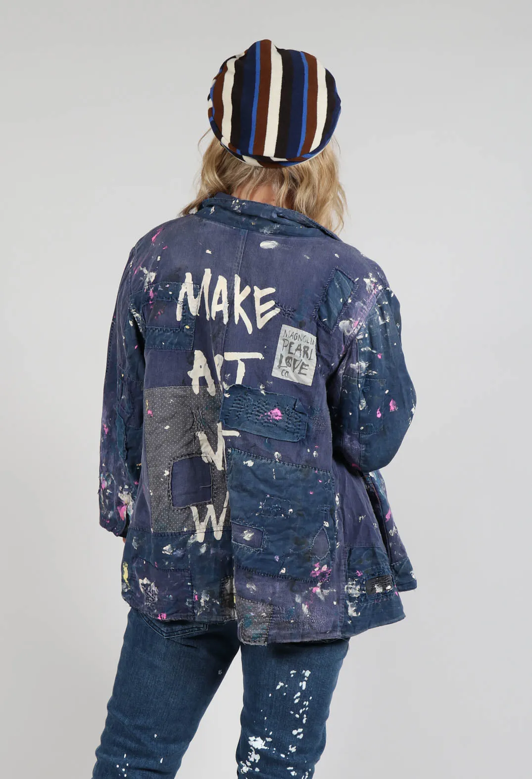 Paint Splatter Crop Tancy Coat in Workwear