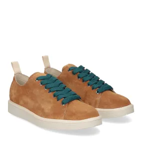 Panchic P01M Lace-up shoe suede biscuit petrol - Al Siletto | Al Siletto