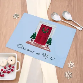 Personalised Christmas Door Number Rectangular Chopping Board