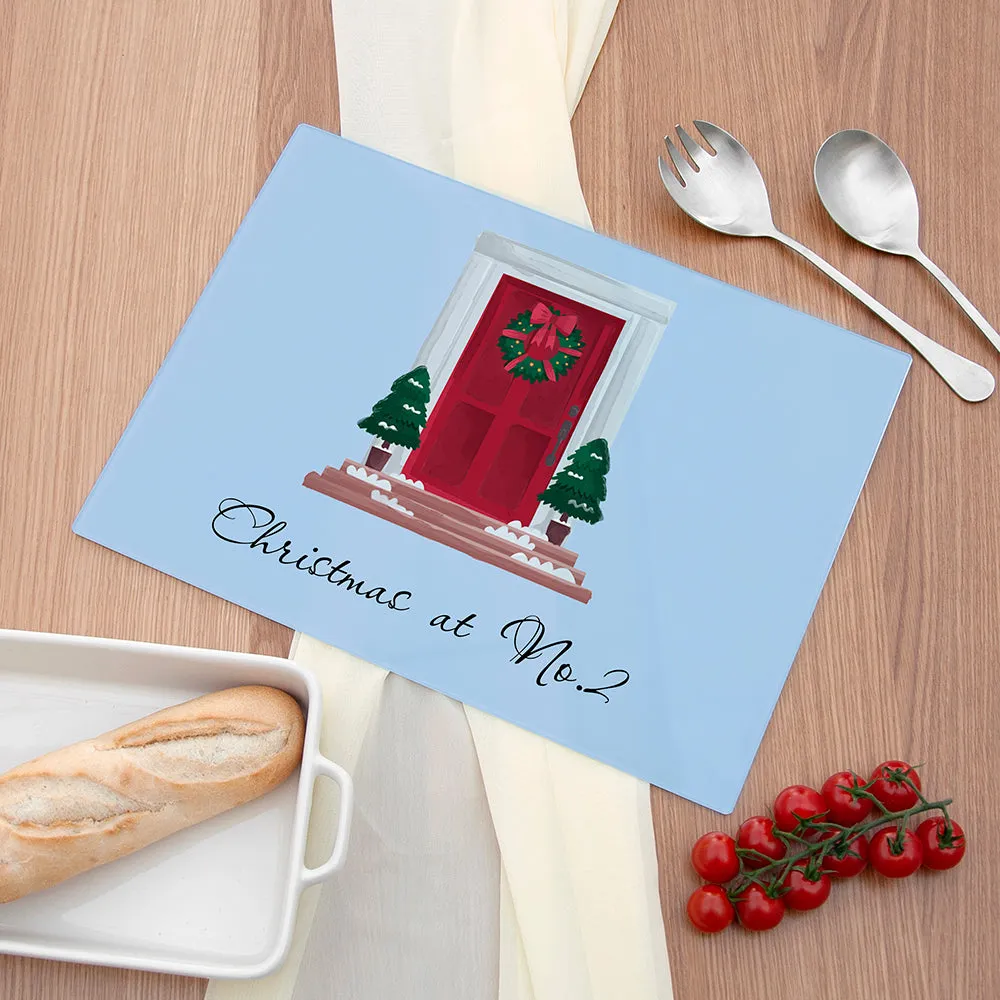 Personalised Christmas Door Number Rectangular Chopping Board