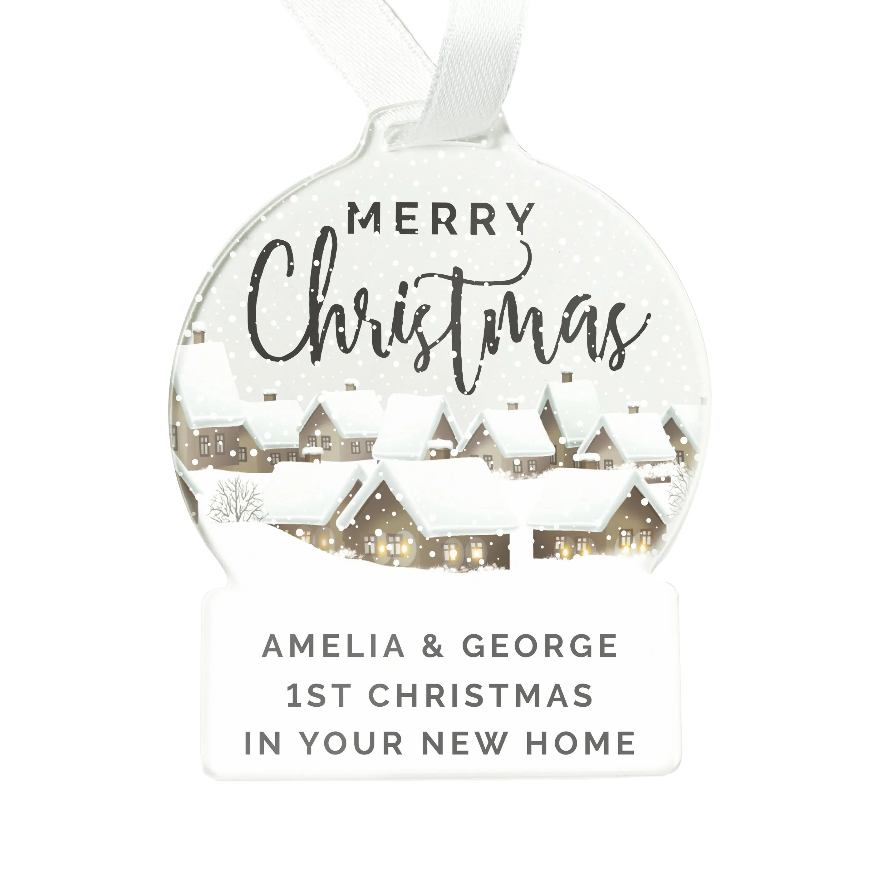 Personalised Christmas Home Acrylic Snowglobe Decoration