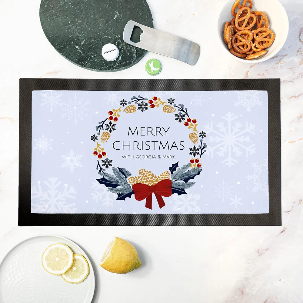 Personalised Nordic Wreath Bar Mat