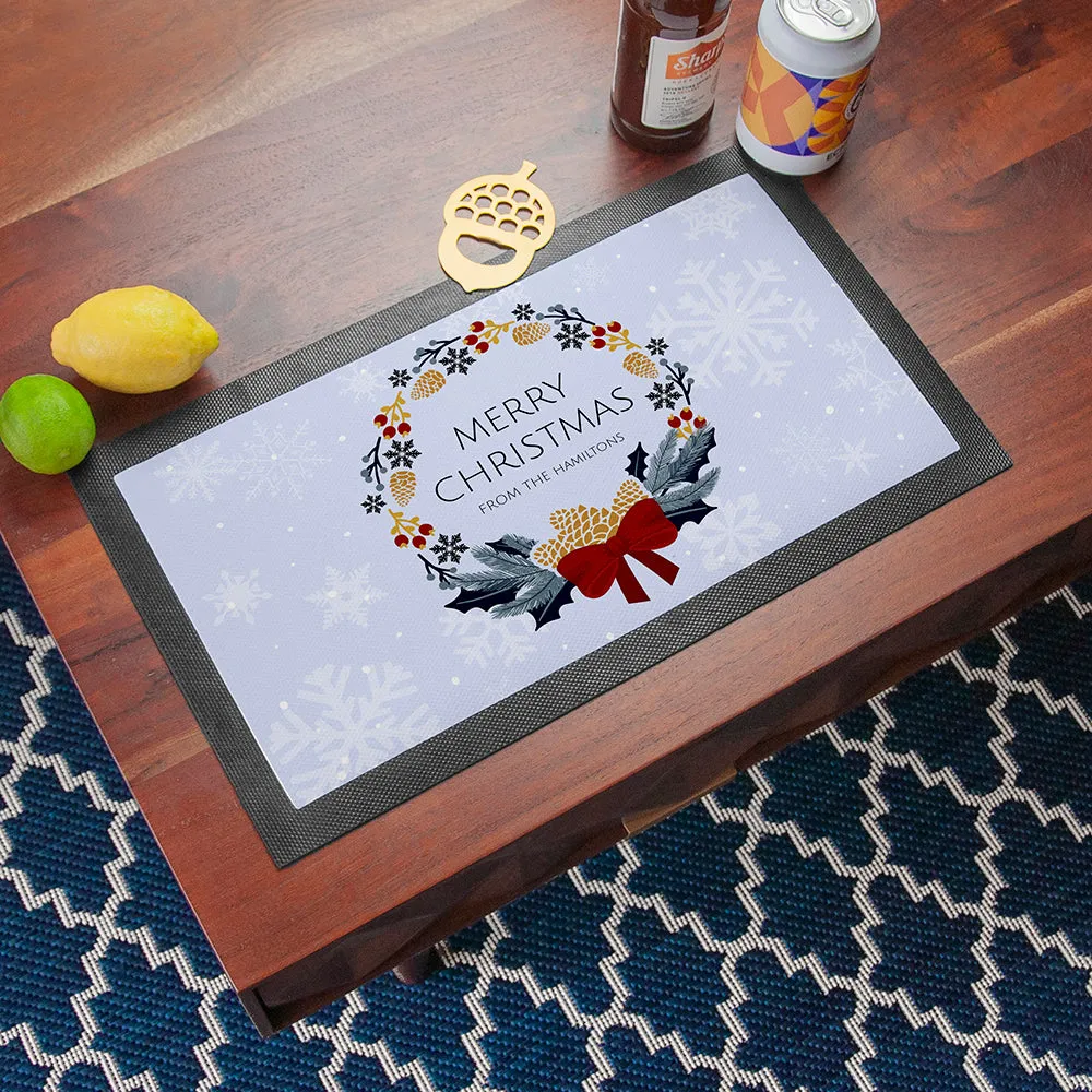 Personalised Nordic Wreath Bar Mat