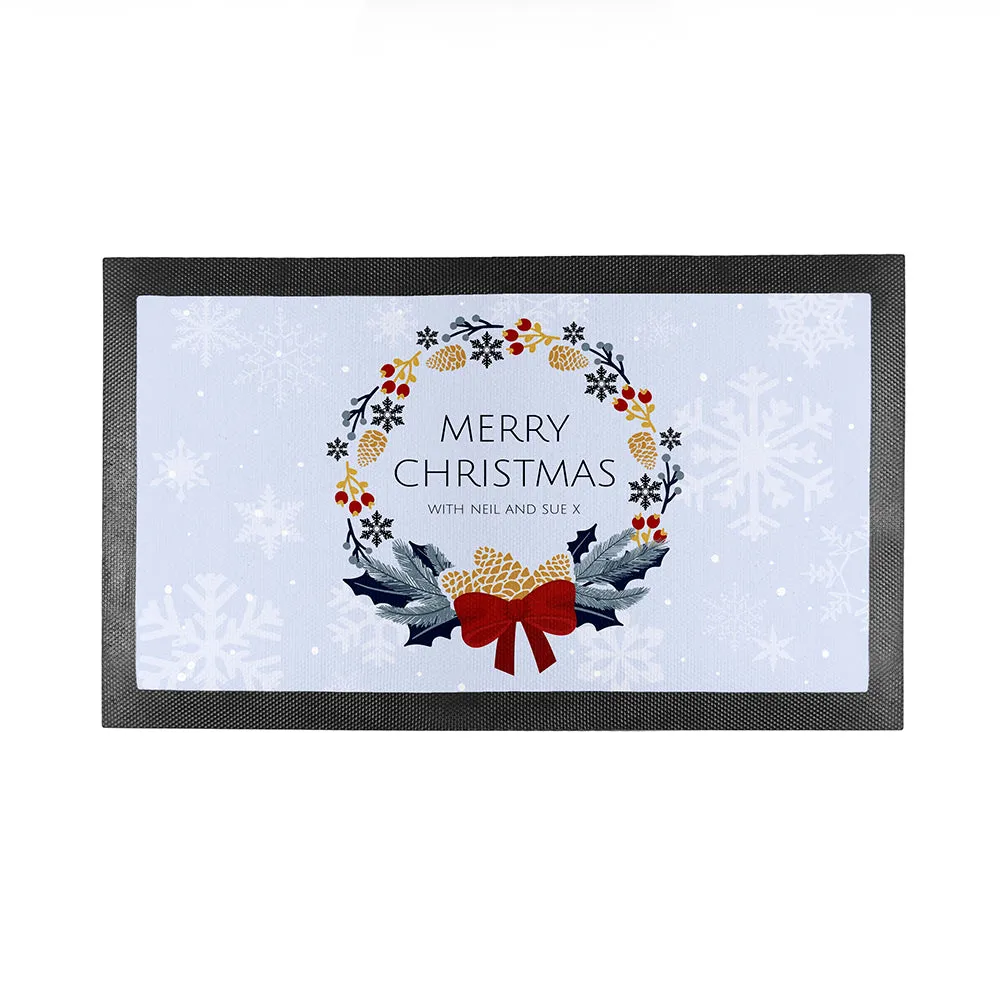 Personalised Nordic Wreath Bar Mat