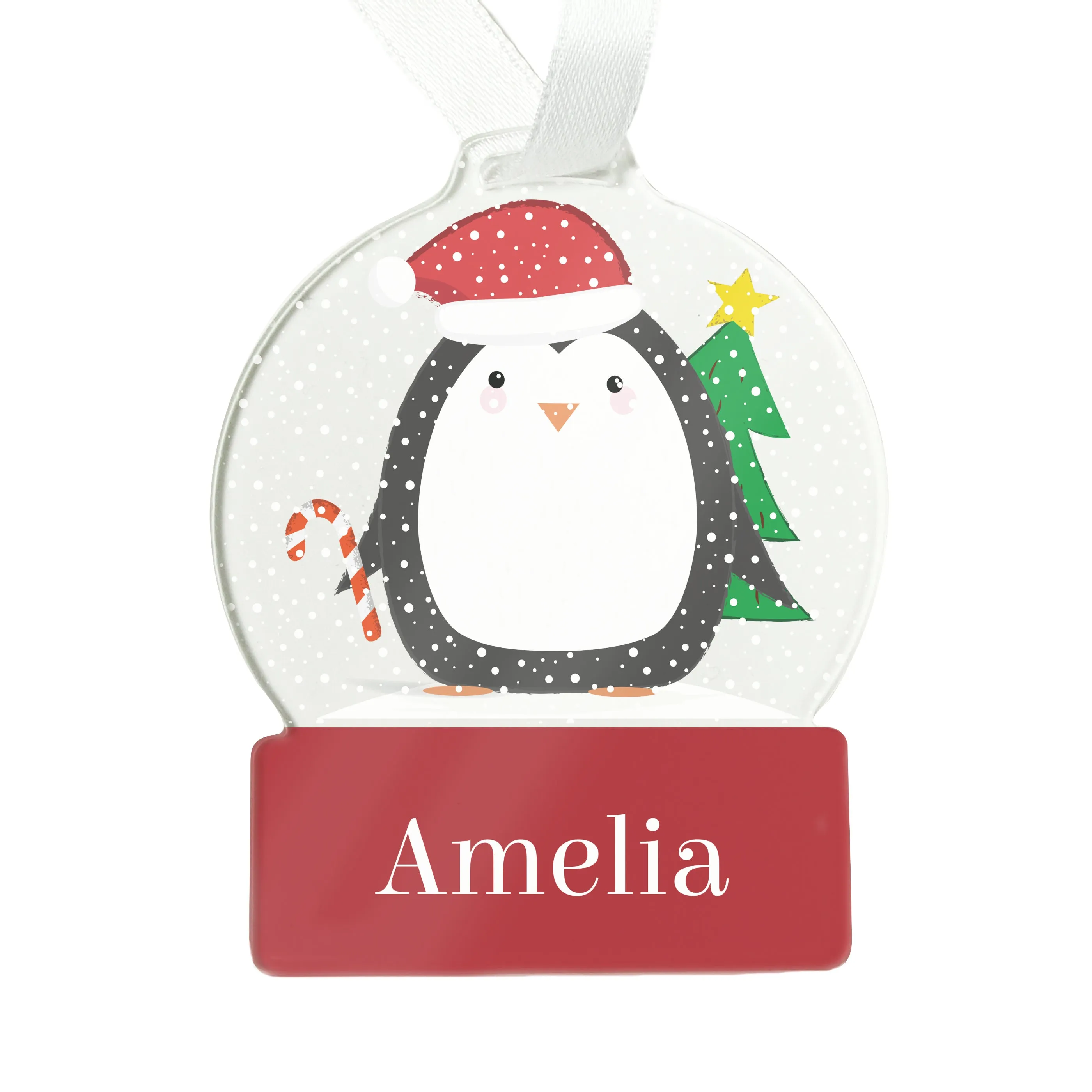 Personalised Penguin Acrylic Snowglobe Decoration