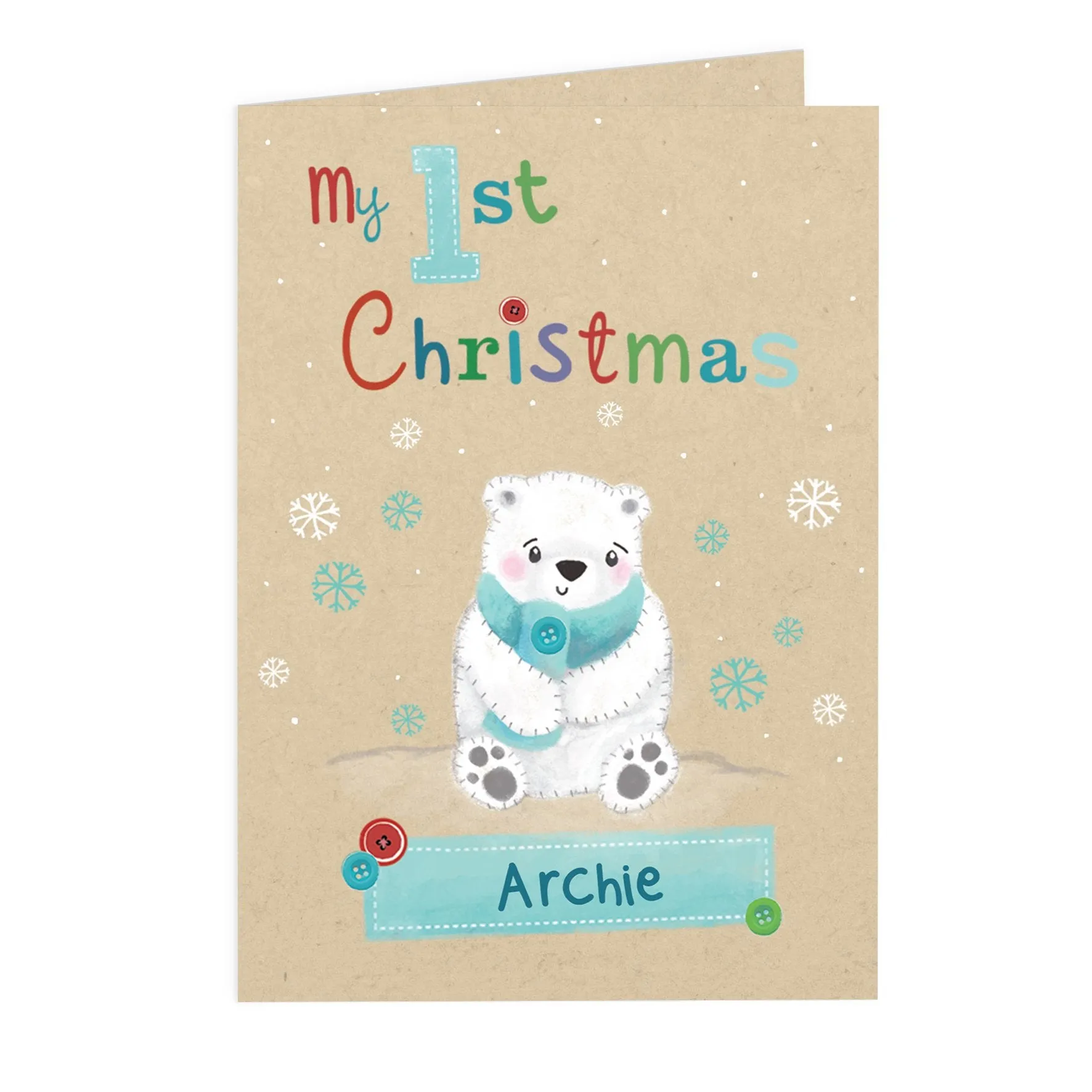 Personalised Polar Bear My 1st Christmas Card