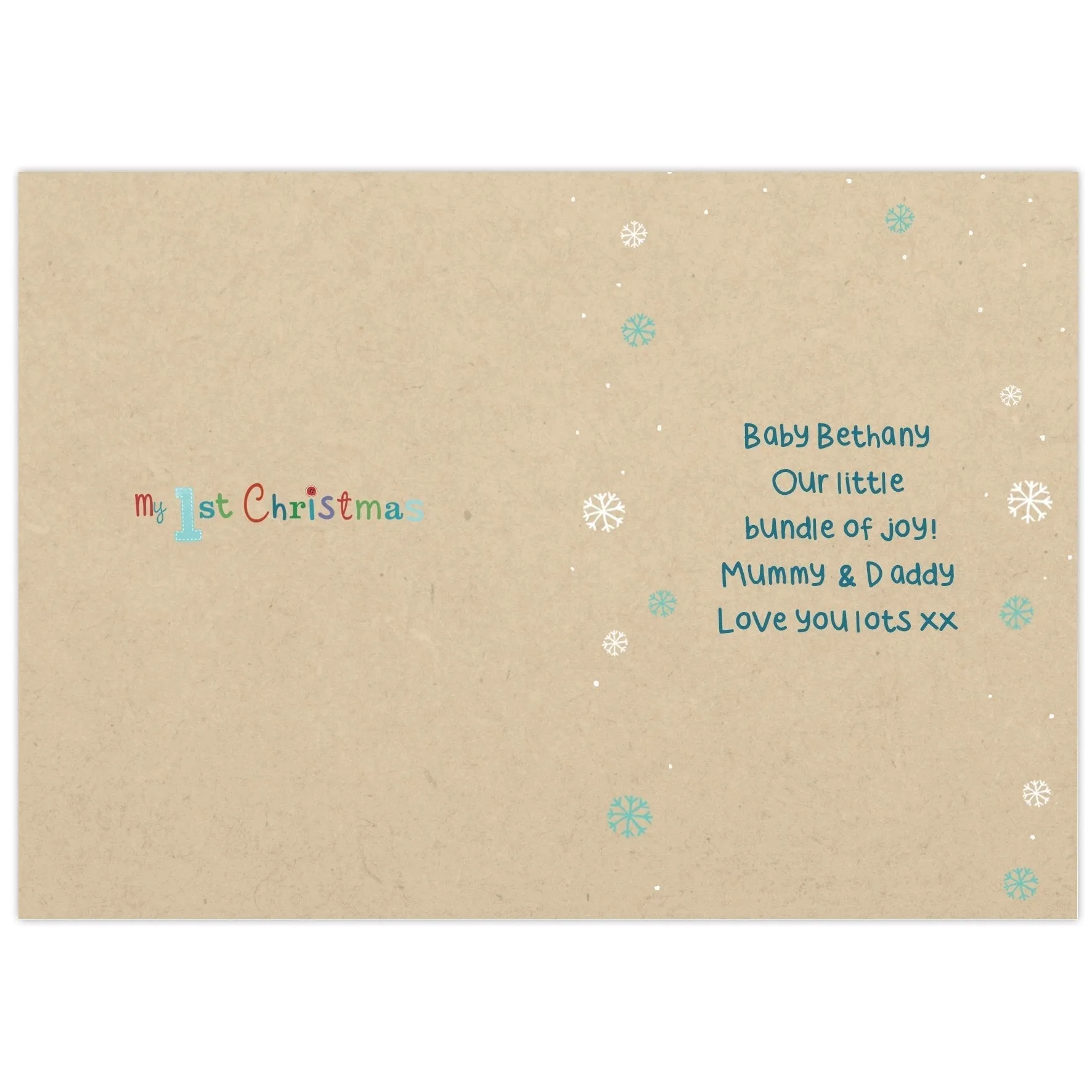 Personalised Polar Bear My 1st Christmas Card