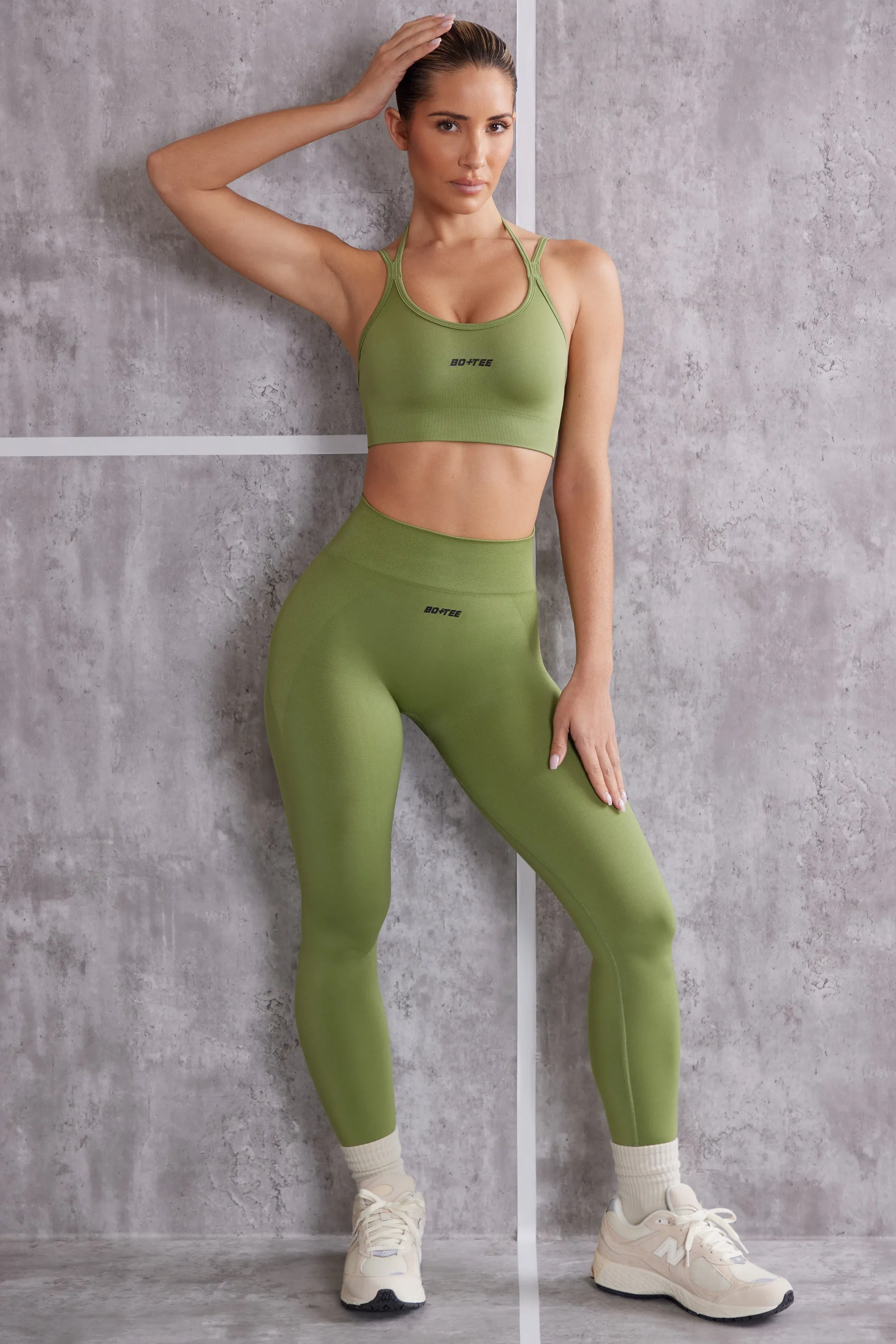 Petite High Waist Seamless Leggings in Olive