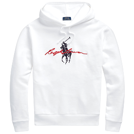 Polo Ralph Lauren Big Pony Logo Fleece Hoodie (White)