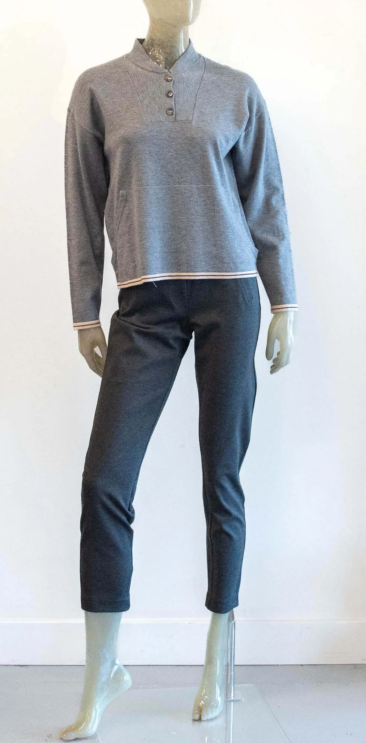 Polo Sweater - Light Gray