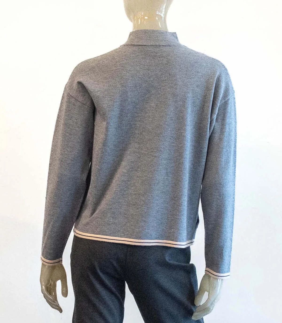 Polo Sweater - Light Gray