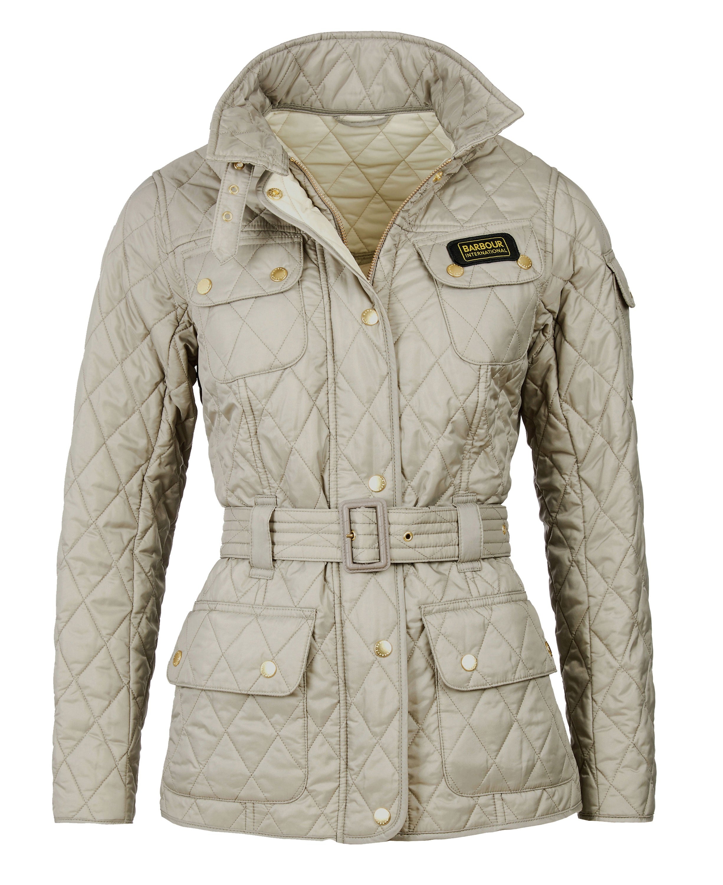 Quilted Jacket                             Taupe/Pearl