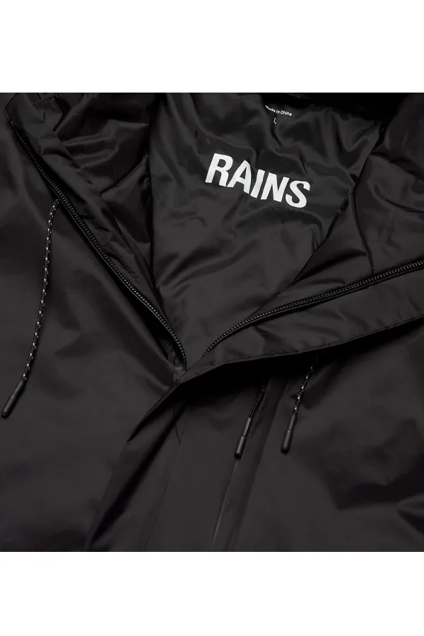 Rains 1548 Padded Nylon Coat Jacket Black