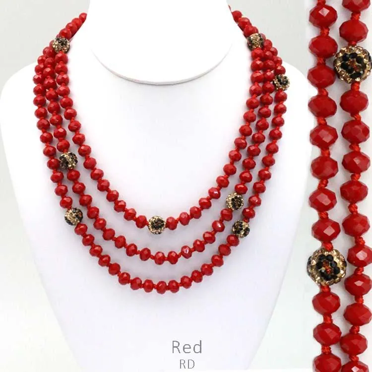 *Red & Leopard Crystal Beaded 60