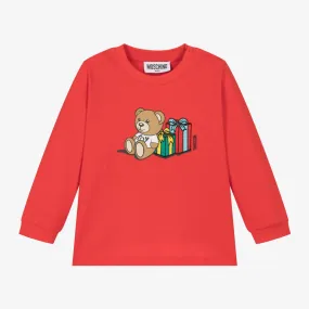 Red Cotton Teddy Bear Baby Top