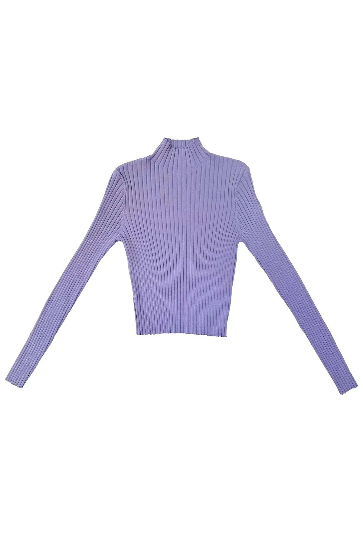 Ribbed Mock Sweater - Lilac