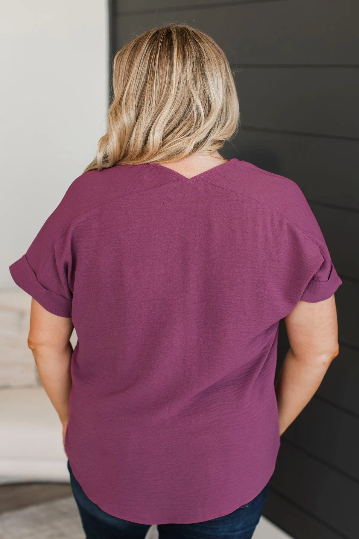 Room To Breathe V-Neck Top- Mulberry