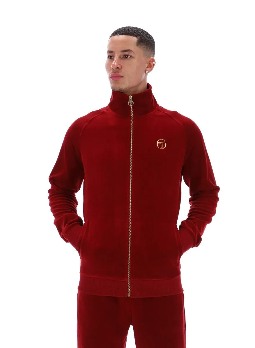 Sergio Tacchini Court Velour Track Jacket Sun Dried Tomato