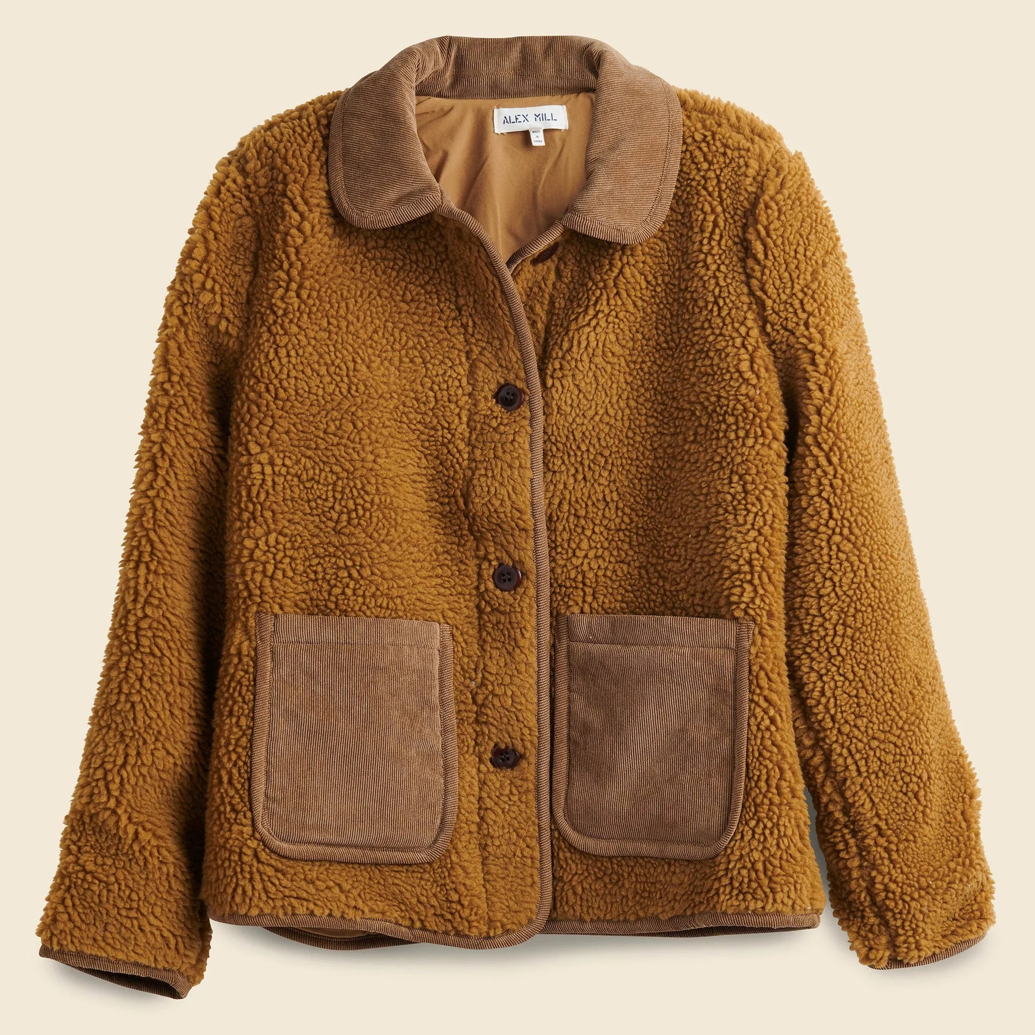 Sherpa Fleece Jacket - Golden Khaki