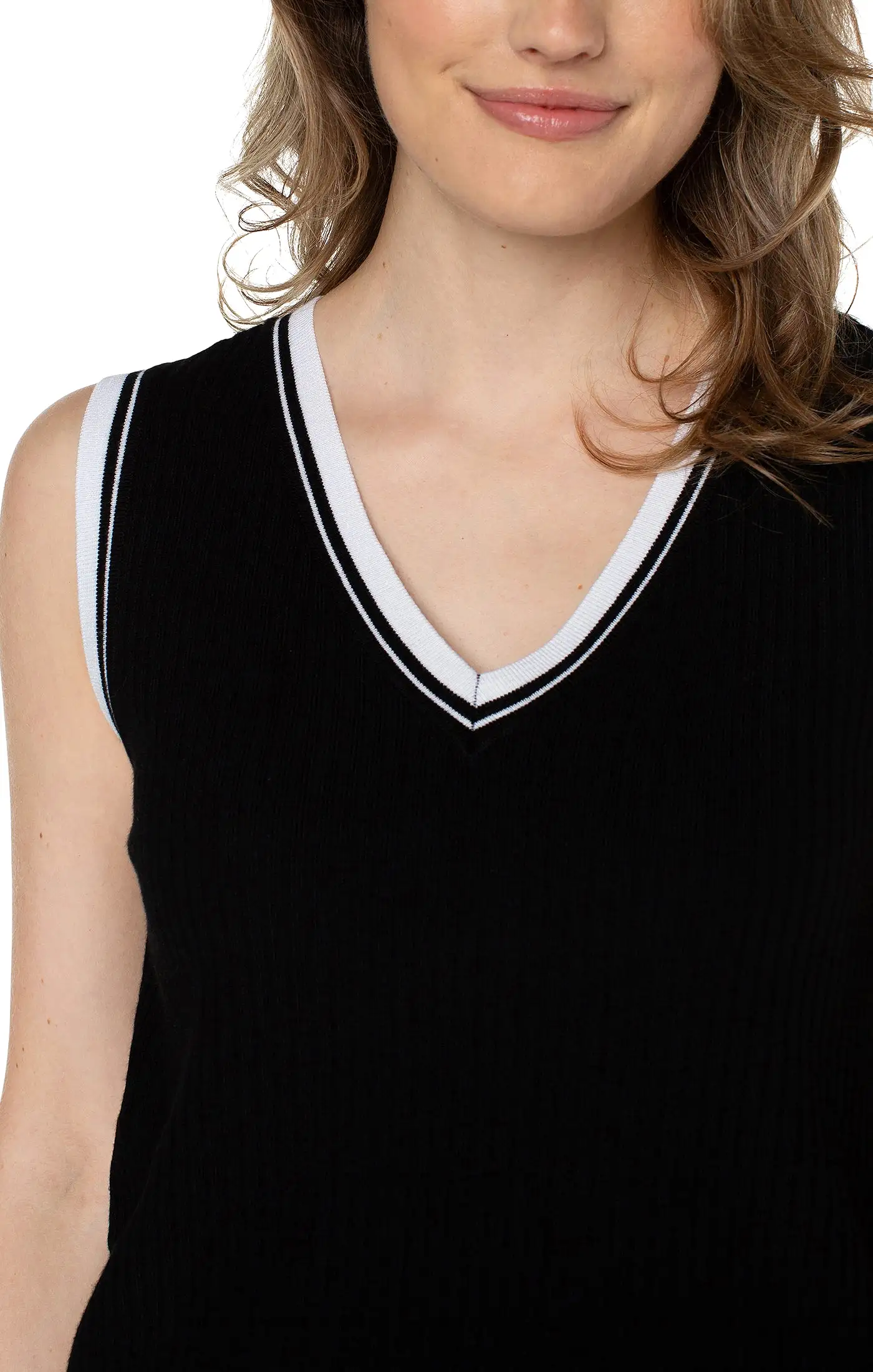 Sleeveless V-Neck Light Weight Sweater-Liverpool