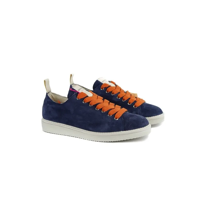 SNEAKER IN SUEDE CON LACCI COLORATI, BLU