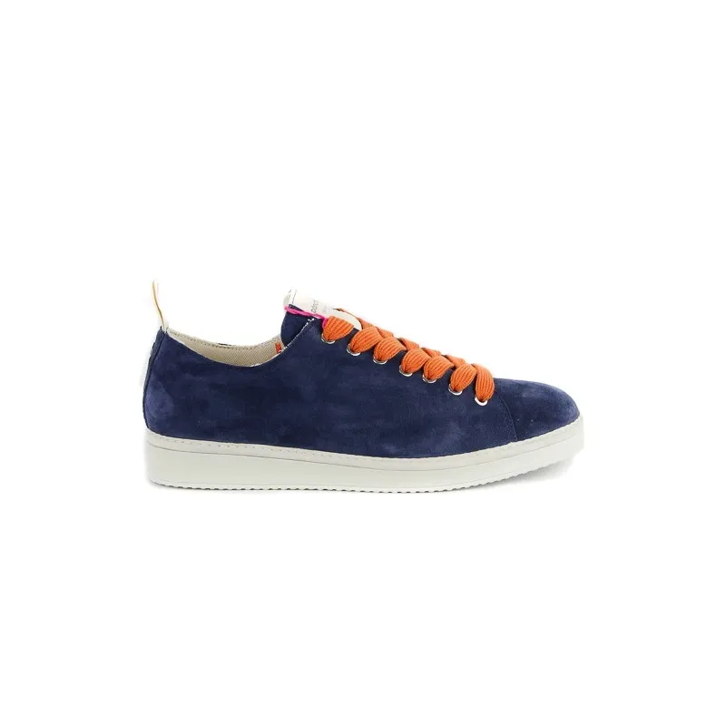 SNEAKER IN SUEDE CON LACCI COLORATI, BLU