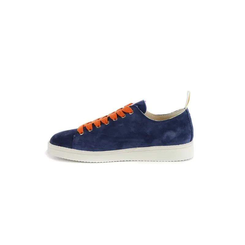 SNEAKER IN SUEDE CON LACCI COLORATI, BLU