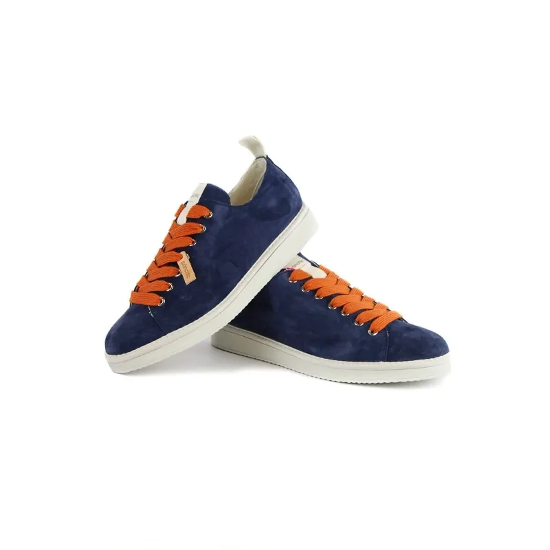 SNEAKER IN SUEDE CON LACCI COLORATI, BLU