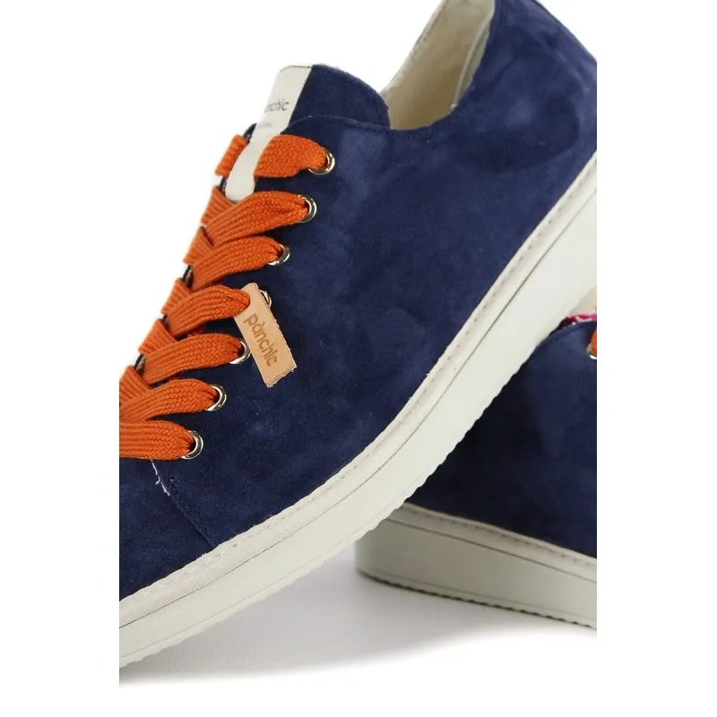 SNEAKER IN SUEDE CON LACCI COLORATI, BLU