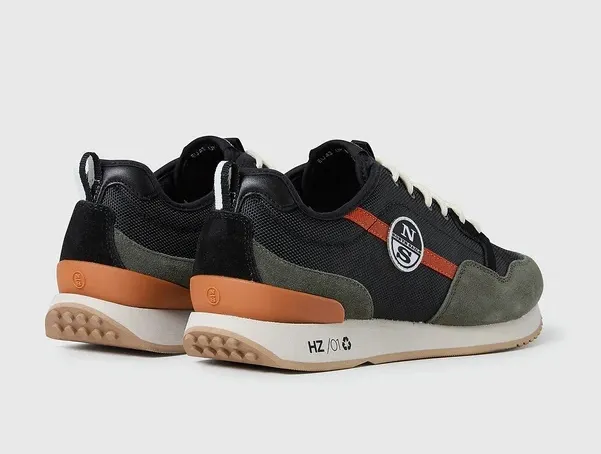 SNEAKERS HORIZON JET BLACK-MILITARY GREEN-ORANGE 014