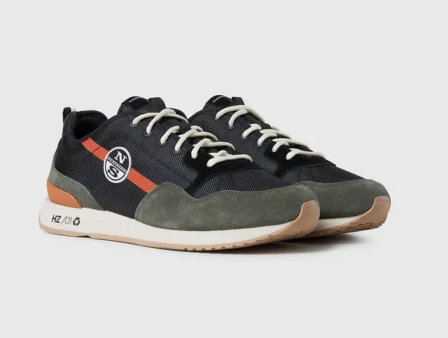 SNEAKERS HORIZON JET BLACK-MILITARY GREEN-ORANGE 014