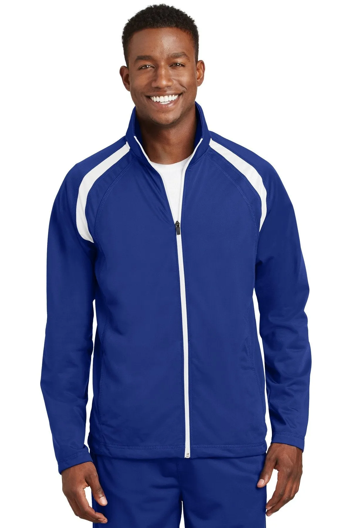 Sport-Tek Tricot Track Jacket JST90 True Royal/White