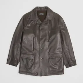 Stewart Leather Car Coat Removable Shearling Collar