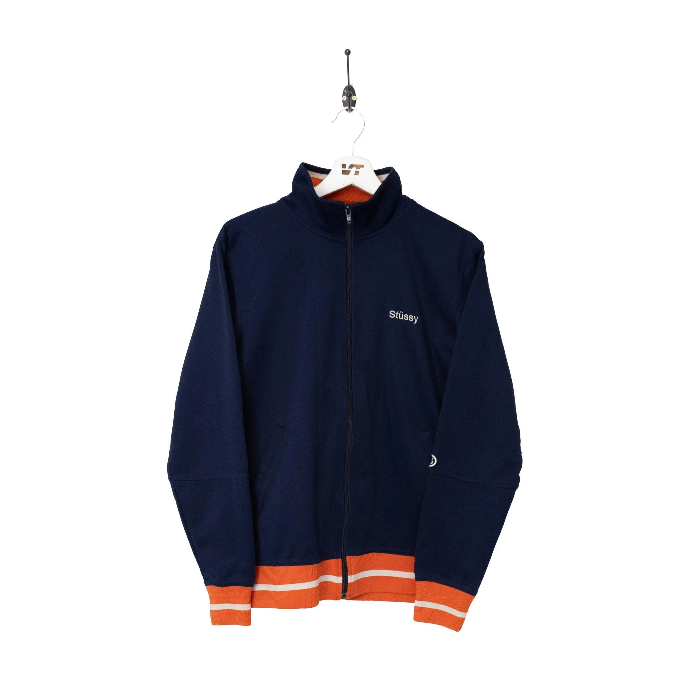 Stussy Orange Rib Spellout Track Jacket