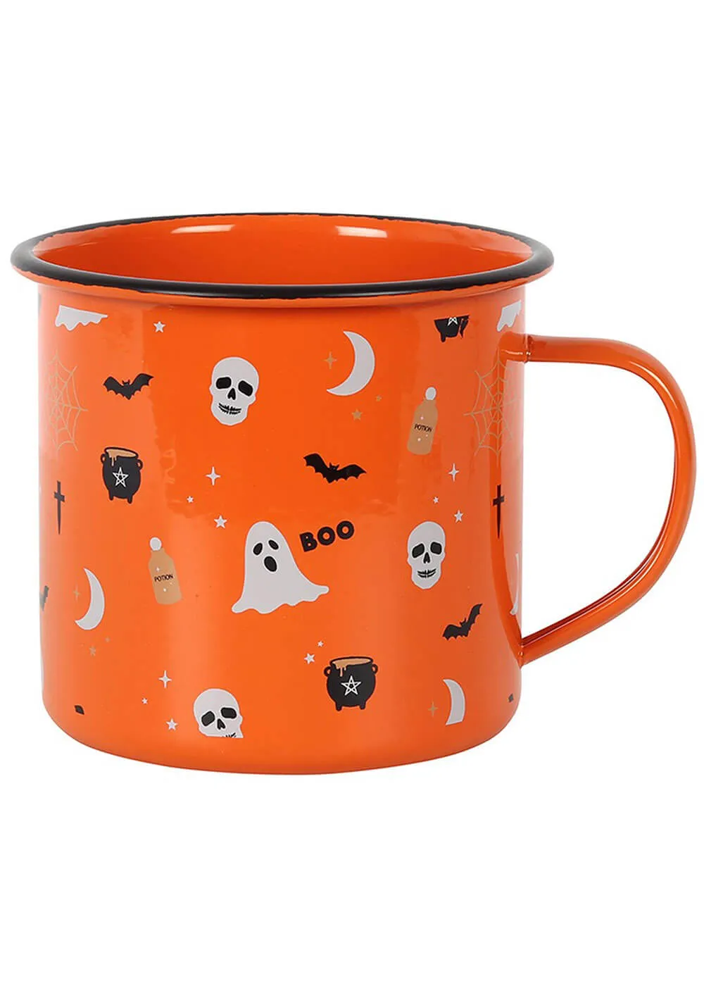 Succubus Halloween Enamel Cup Mug Orange