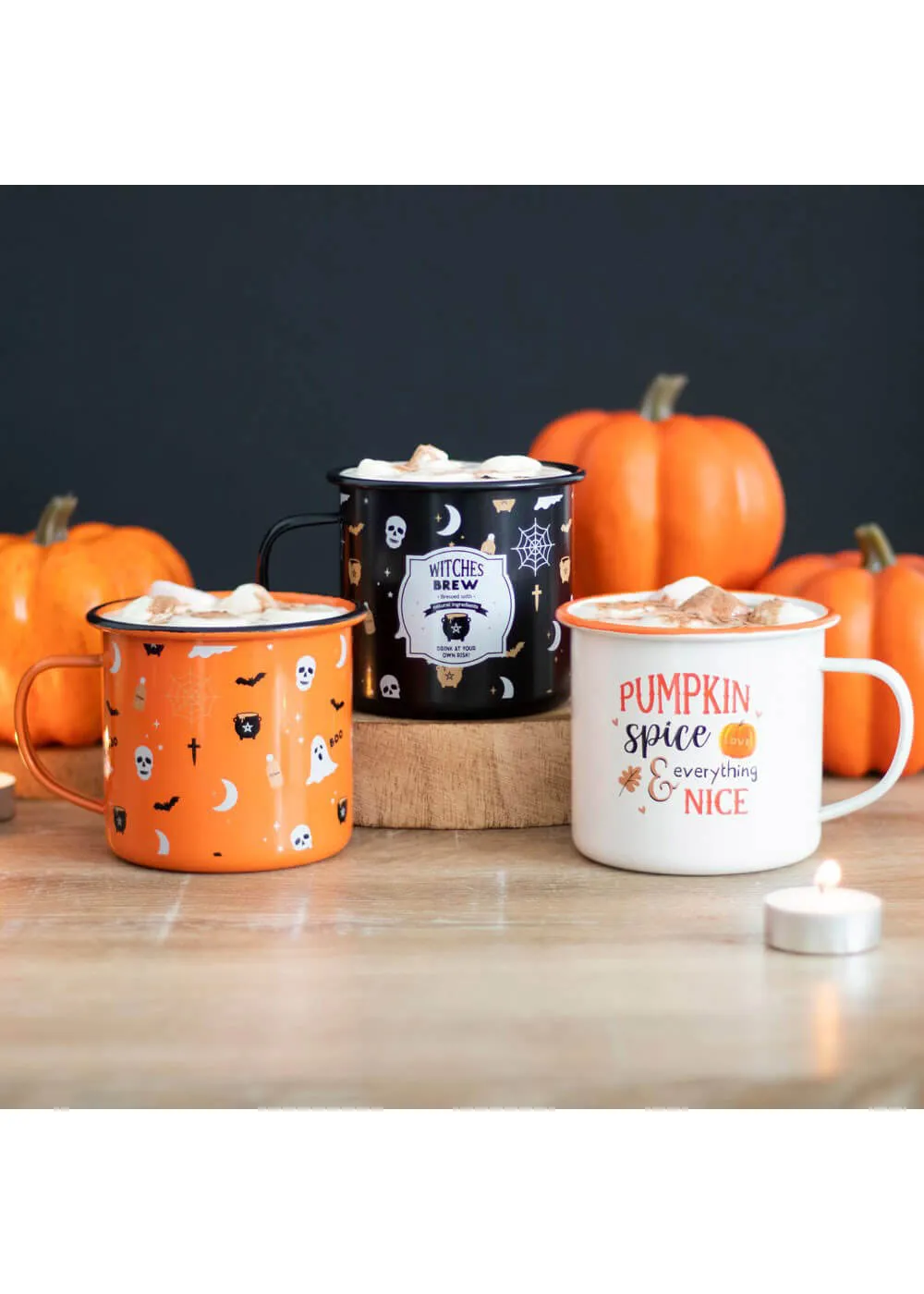 Succubus Halloween Enamel Cup Mug Orange