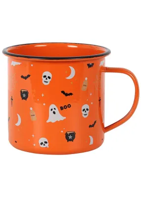 Succubus Halloween Enamel Cup Mug Orange